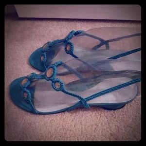 Turquoise Sandals with Beads
